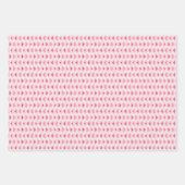 Set of 3-Modern Light Pink & Red Hearts Inpakpapier Vel (Voorkant)