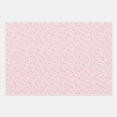 Set of 3 - Pink & Red Mini Stars and Hearts Inpakpapier Vel (Voorkant)