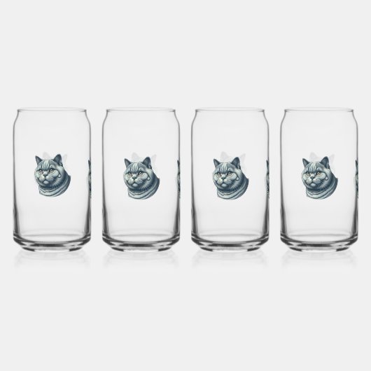 set of 4 glasses cat (Recto)