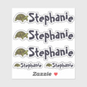 Set of 5 Cute Turtle Name Stickers (Feuille)