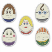 Set of 5 Painted Easter Egg Characters Sticker (Voorkant)