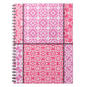 Set of 6 seamless geometric pattern. Vintage illus Notitieboek