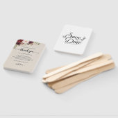 Set of Fans (​Elegant Rustic Marsala Floral Save) Handwaaier (Niet-gemonteerd)