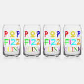 Set Of Four New Year Printed Can Glasses Blikvorm Glas (Achterkant)