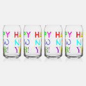 Set Of Four New Year Printed Can Glasses Blikvorm Glas (Rechts)