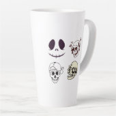 Set of Four Unique Skull Illustrations Latte Mok (Rechterhoek)