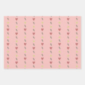 Set of Fun Gift Wrap Papers Hearts Tea Kettle  Inpakpapier Vel (Voorkant)