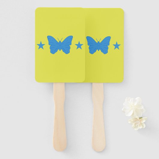 Set of hand fans with flag of Bady Bassit Handwaaier (Voorkant en achterkant)