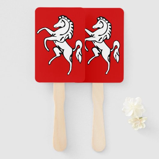 Set of hand fans with flag of Kent, England Handwaaier (Voorkant en achterkant)