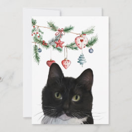 Set of Holiday Note Cards 5x7 Tuxedo Cat Notitiekaartje