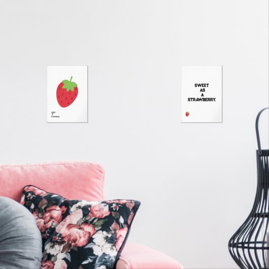 Set of Two Strawberry Gallery Wall Prints (Woonkamer)