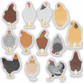 set of various chickens sticker (Devant)