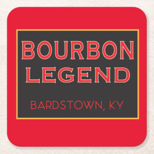 Set onderzetter - Legende Bourbon op rood