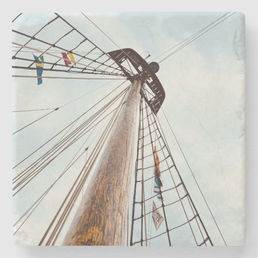 "Set Sail" Marmeren Stenen Onderzetter (Voorkant)