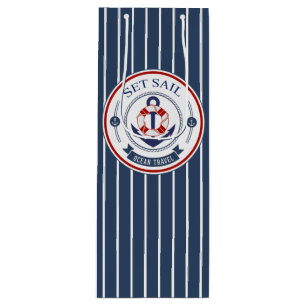 Set Sail Ocean Travel Nautisch Wijn Cadeautas