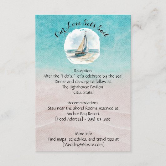 Set Sail Wedding Enclosure Kaart (Voorkant)