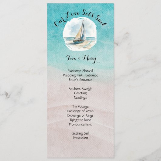 Set Sail Wedding Programma (Voorkant)