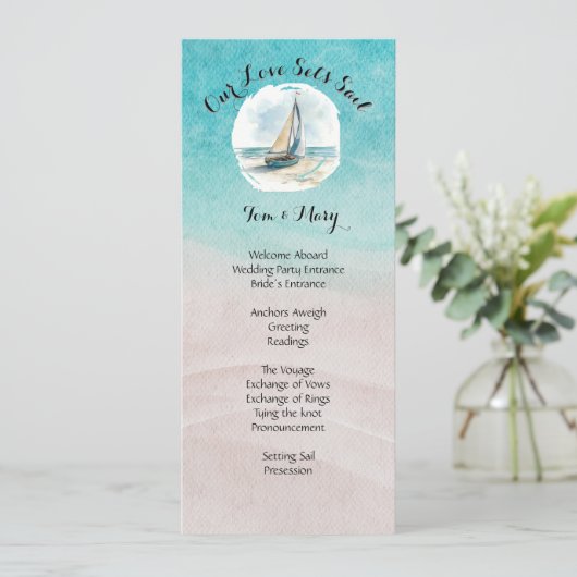 Set Sail Wedding Programma (Staand voorkant)