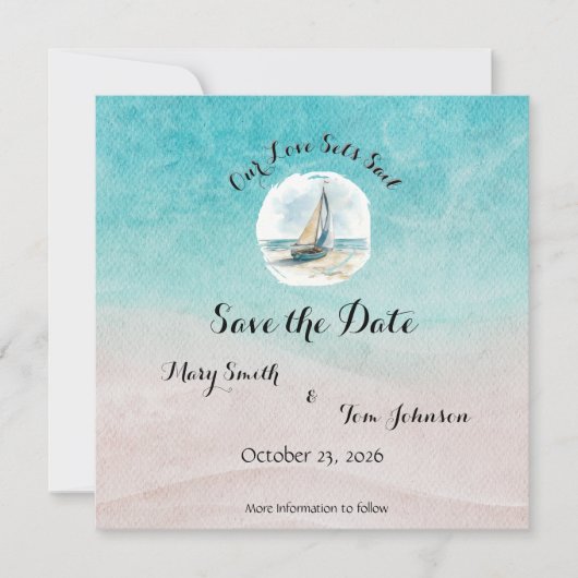 Set Sail Wedding Save the Date (Voorkant)