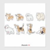 set schattige honden sticker (Vel)