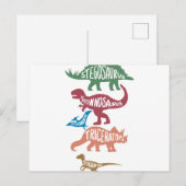 Set silhouettes van verschillende dinosaurussen briefkaart (Voorkant / Achterkant)