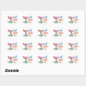 Set silhouettes van verschillende dinosaurussen ronde sticker (Vel)