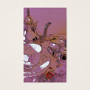 set thé rose et argent