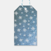 Set van 10 Blauwe Snowflake Cadeaulabel (Voorkant)