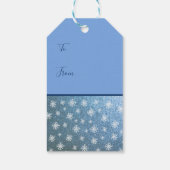 Set van 10 Blauwe Snowflake Cadeaulabel (Achterkant)