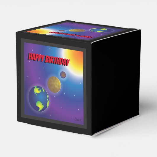 Set van 10 buitenste ruimte feestdozen bedankdoosjes (Achterkant)