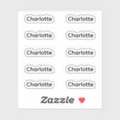Set van 10 | Kleine elegante scriptnaam Sticker (Vel)