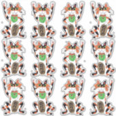 Set van 12 Cute Maneki Neko Lucky Becelling Cats Sticker (Voorkant)