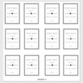 Set van 12 gepersonaliseerde badkamer waterdicht l sticker (Vel)