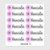Set van 12 gepersonaliseerde Daisy Name Label Stic (Vel)