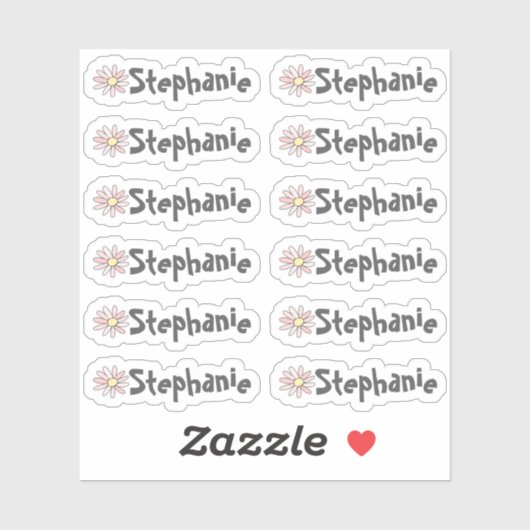 Set van 12 labels met kleine whimsical Daisy Name (Vel)