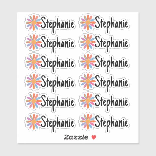 Set van 12 labels met kleine whimsical Daisy Name (Vel)