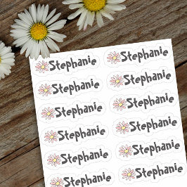Set van 12 labels met kleine whimsical Daisy Name