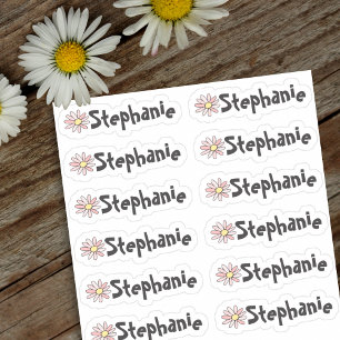 Set van 12 labels met kleine whimsical Daisy Name
