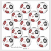 set van 13 maroon black soccer team kinder party sticker (Vel)