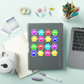 Set van 16 gekleurde paw print contour cut sticker (iPad Cover)