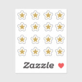 Set van 16 gouden gele sterren sticker (Vel)