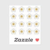 Set van 16 goudgele sterren sticker (Vel)