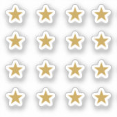 Set van 16 goudgele sterren sticker (Voorkant)