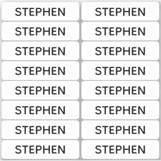 Set van 16 Small Minimalist Custom Name Labels (Voorkant)