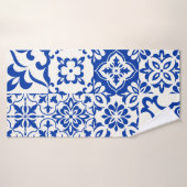 Set van 16 tegels Azulejos in blauw, wit. Originee Badhanddoek (Badhanddoek)