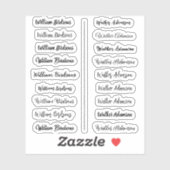 (Set van 18) Zwarte Transparante Eenvoudige Naamst Sticker (Vel)