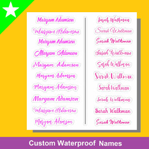 (Set van 20) Roze simpele naamstickers voor meisje Sticker