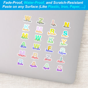 (Set van 24) Moderne Monogrammed Namen   waterdich Sticker