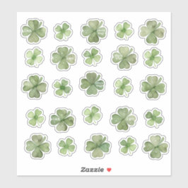 Set van 25 Waterverf Shamrock Vinyl-Stickers Sticker