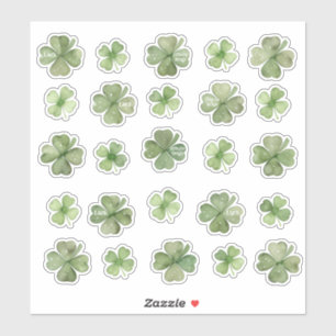 Set van 25 Waterverf Shamrock Vinyl-Stickers Sticker